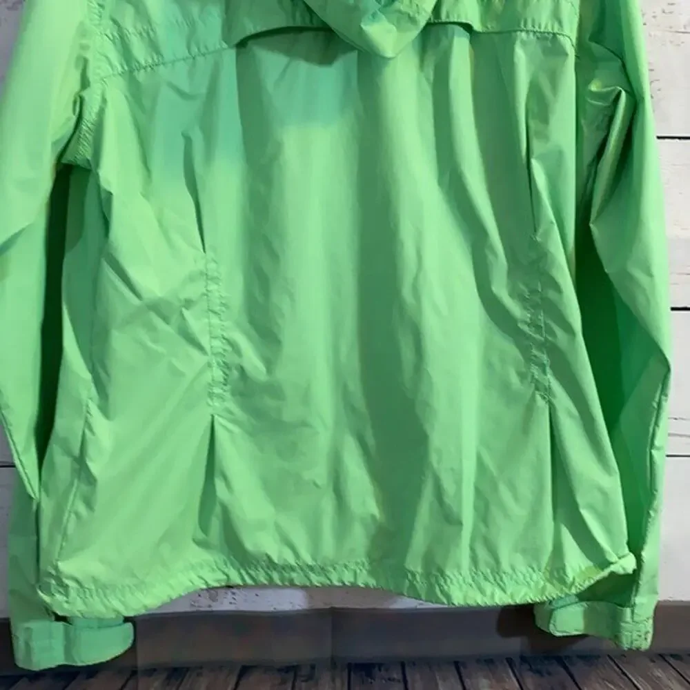 Columbia Youth Jacket Girls‎ YXL Green Nylon Zip windbreaker PAINT STAIN